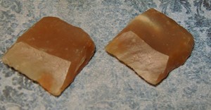 Two French honey-colored flints from the Laffite cache at Chalmette