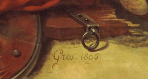Gros signature on Battle of Aboukir painting